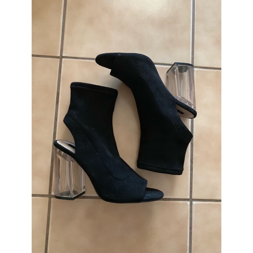 Clear heel sock booties